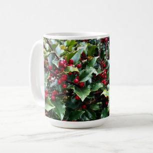 Stechpalmenblätter und -beeren kaffeetasse
