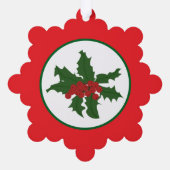 Stechpalmenblätter und -beeren ornament karte (Rückseite)