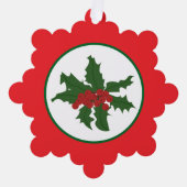 Stechpalmenblätter und -beeren ornament karte (Vorderseite)