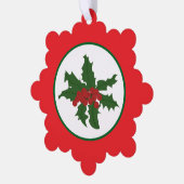 Stechpalmenblätter und -beeren ornament karte (Linke Ecke)