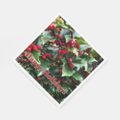Stechpalmenblätter und -beeren serviette (Ecke)