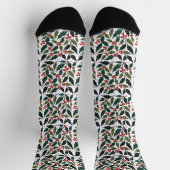 Stechpalmenblätter und sternförmiger retro-moderne socken (Oben)