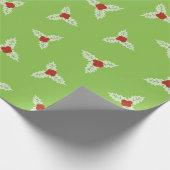 Stechpalmenfrüchte und Blätter Geschenkpapier (Ecke)