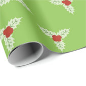 Stechpalmenfrüchte und Blätter Geschenkpapier (Rolleneckpunkt)