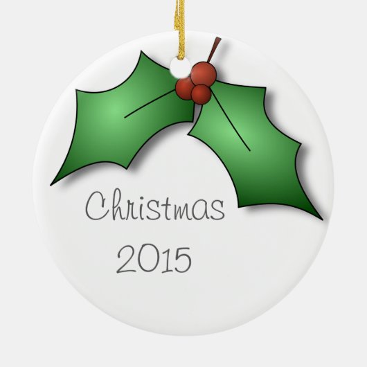 Stechpalmewreath-Foto-Verzierung Keramikornament (Hinten)