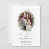 Stechpalmewreath-Skript-WeihnachtsFoto-Einladung Einladung (Vorderseite)