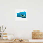 Stechrochen bewegt sich! Design mit blauem Farbver Poster (Küche)