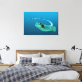 Stechrochen in Bewegung! Farbverlauf blauer Hinter Leinwanddruck (Insitu (Schlafzimmer))