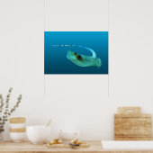Stechrochen in Bewegung! Farbverlauf blauer Hinter Poster (Küche)