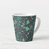 Stechrochen Ocean Reef Muster auf der grauen Latte Milchtasse (Rechte Ecke)