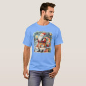 Stechwork Weihnachten mit Weihnachtsstern T-Shirt (Vorne ganz)