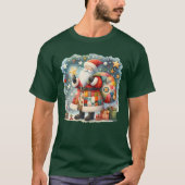 Stechwork Weihnachten mit Weihnachtsstern T-Shirt (Vorderseite)