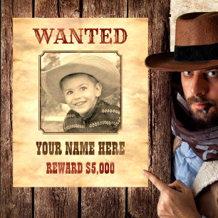 Steckbrief Wild-West-Foto-Vorlage Poster