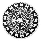 Steckdose für schwarze und weiße Türen, Rumpf Keramikknauf (Vorderseite)