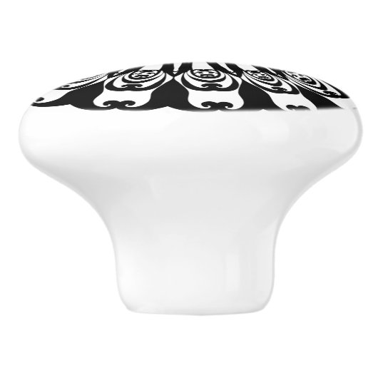 Steckdose für schwarze und weiße Türen, Rumpf Keramikknauf (Seitenansicht)