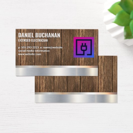 Stecker | Elektrischer | Holzmetall (Schreibtisch)