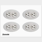 Stecker für das elektrische Auslass Ovaler Aufkleber (Blatt)