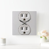 Stecker für das elektrische Auslass Quadratische Wanduhr (Zuhause)