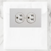 Stecker für das elektrische Auslass Rechteckiger Aufkleber (Tasche)