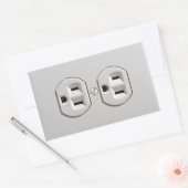 Stecker für das elektrische Auslass Rechteckiger Aufkleber (Umschlag)