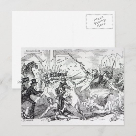 Stecker-Plot-Riot in Preston Postkarte (Vorne/Hinten)