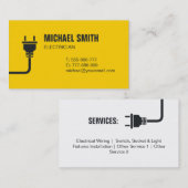 Stecker- und Draht-Elektrogelbe Visitenkarte (Vorne/Hinten)