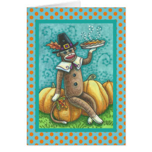 STECKERÄFFCHEN THANKSGIVING-GRUßKARTE Leer