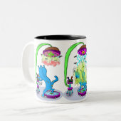 Steckhund für Teleportation Zweifarbige Tasse (Vorderseite Links)