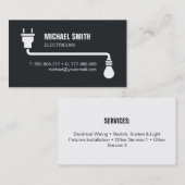 Steckkabel und Light Bulb Electrician Business Car Visitenkarte (Vorne/Hinten)