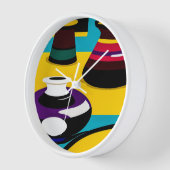 Steckverbinder mit weißem Holzrahmen Uhr (Winkel)