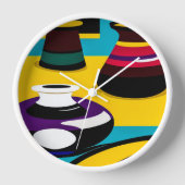 Steckverbinder mit weißem Holzrahmen Uhr (Vorderseite)