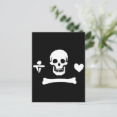 Stede Bonnet echte Piratenflagge Postkarte (Stehend Vorderseite)