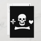 Stede Bonnet echte Piratenflagge Postkarte (Vorne/Hinten)