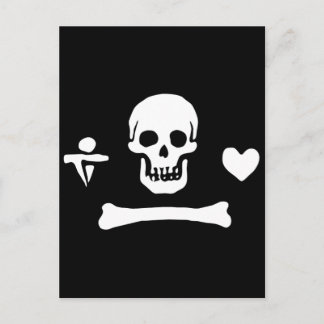 Stede Bonnet echte Piratenflagge Postkarte
