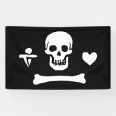 Stede Bonnet Pirate Flag Piratenflagge Banner (Horizontal)