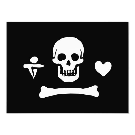 Stede Bonnet Pirate Flag Piratenflagge Fotodruck (Vorne)