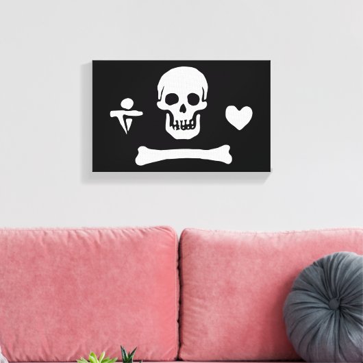 Stede Bonnet Pirate Flag Piratenflagge Leinwanddruck (Insitu (Wohnzimmer))
