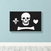 Stede Bonnet Pirate Flag Piratenflagge Leinwanddruck (Insitu (Holzboden))