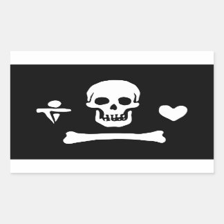 Stede Bonnet Pirate Flag Piratenflagge Rechteckiger Aufkleber