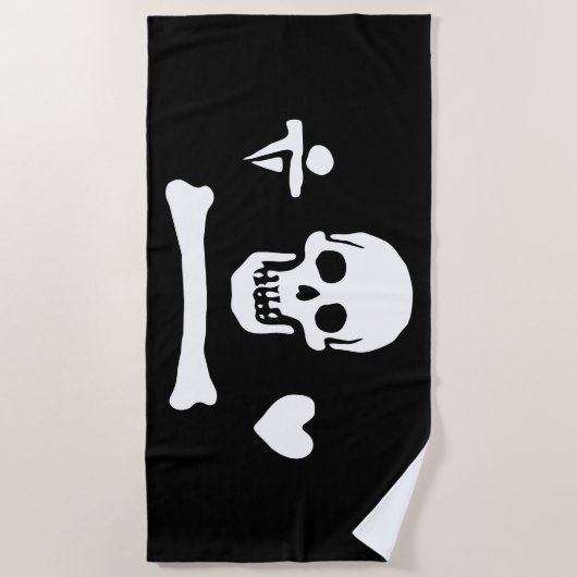 Stede Bonnet Pirate Flag Piratenflagge Strandtuch (Vorderseite)