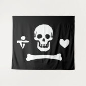 Stede Bonnet Pirate Flag Piratenflagge Wandteppich (Vorderseite (Horizontal))