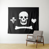 Stede Bonnet Pirate Flag Piratenflagge Wandteppich (Beispiel (Horizontal))