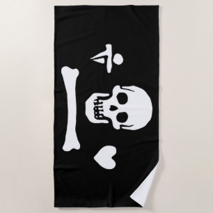 Stede Bonnet Piratenflagge Jolly Roger Strandtuch