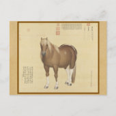 Steed Horse Named SnowFlakeEagle Chinese Fine Art Postkarte (Vorderseite)