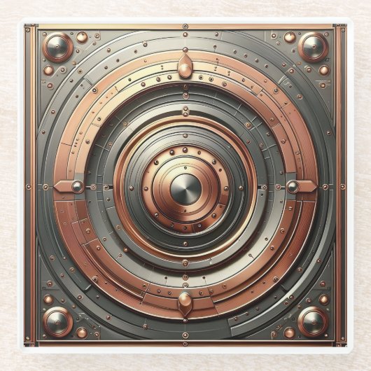 steel and copper metal object glasuntersetzer (Vorderseite)