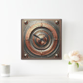 steel and copper metal object quadratische wanduhr (Zuhause)