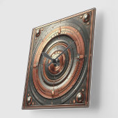 steel and copper metal object quadratische wanduhr (Winkel)