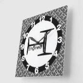 Steel Beam Engineer Quadratische Wanduhr (Winkel)