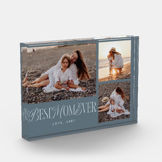 Steel Blue Best Mama je Collage Fotoblock (Links)