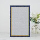Steel Blue Brick Fine Lined Stationery Briefpapier (Stehend Vorderseite)